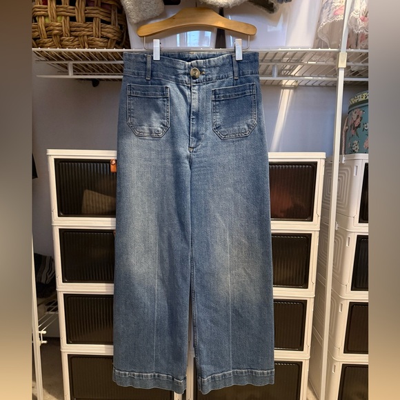 Anthropologie Pilcro Classic Blue high-rise Wide-Leg Women Jeans Sz. 27 - Picture 10 of 10